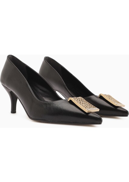 Lian Siyah Tokalı Stiletto Kadın Topuklu Ayakkabı fırsatları