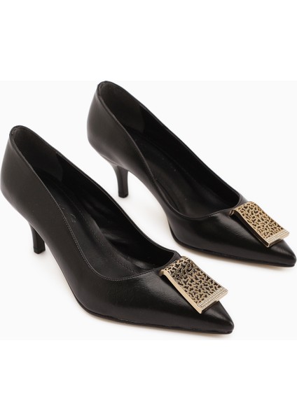 Lian Siyah Tokalı Stiletto Kadın Topuklu Ayakkabı indirimleri