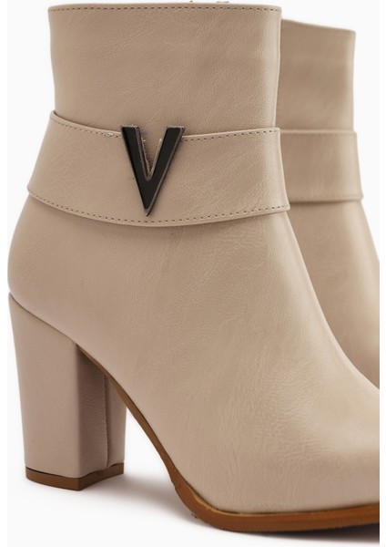 Elvia Bej Tokalı Kalın Topuklu Kadın Bot indirimleri