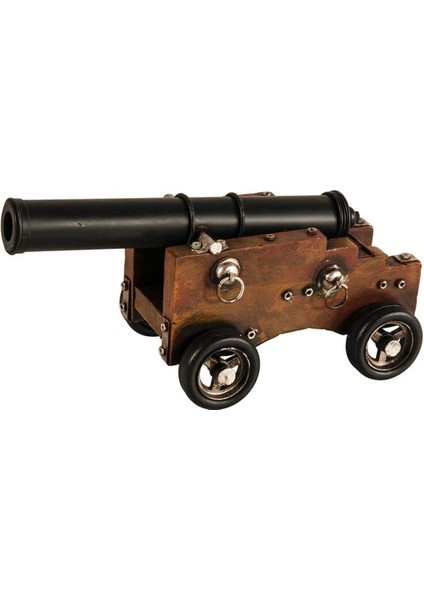 Vintage Savaş Gemisi Topu Nostaljik Metal Top Arabası 29CM