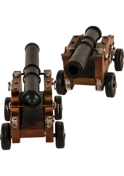 Vintage Savaş Gemisi Topu Nostaljik Metal Top Arabası 29CM indirimleri