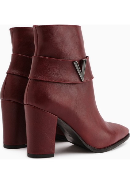 Elvia Bordo Tokalı Kalın Topuklu Kadın Bot indirimleri