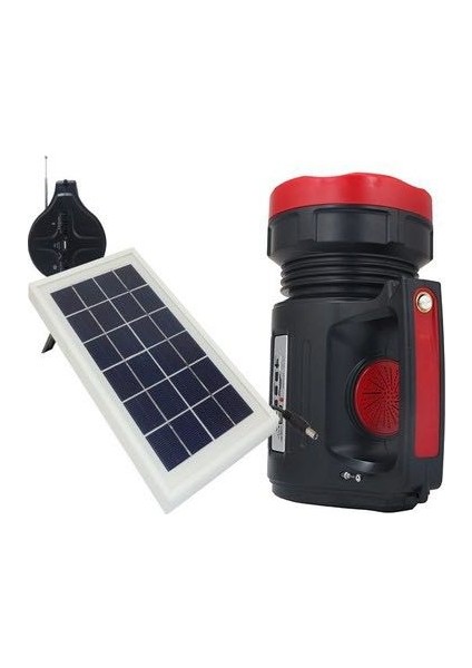 RT-906BT Solar Şarjlı Projektör El Feneri - Radyolu, Hoparlörlü ve 3 LED Ampul Çıkışlı fiyatları
