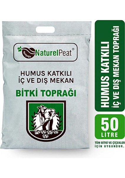 Naturalpeat Humus Katkılı Bitki Toprağı - Naturel Peat - 50 Litre