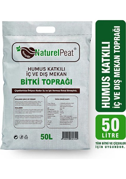 Naturalpeat Humus Katkılı Bitki Toprağı - Naturel Peat - 50 Litre fiyatları