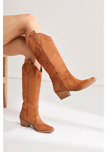 Lhena Taba Süet Western Çekme Çizme fiyatları