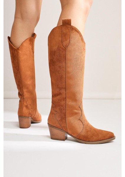 Lhena Taba Süet Western Çekme Çizme modelleri