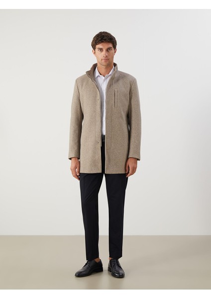 Yeni Sezon Büyük Beden Standart Kalıp Dik Yaka Erkek Kaşe Kaban fiyatları