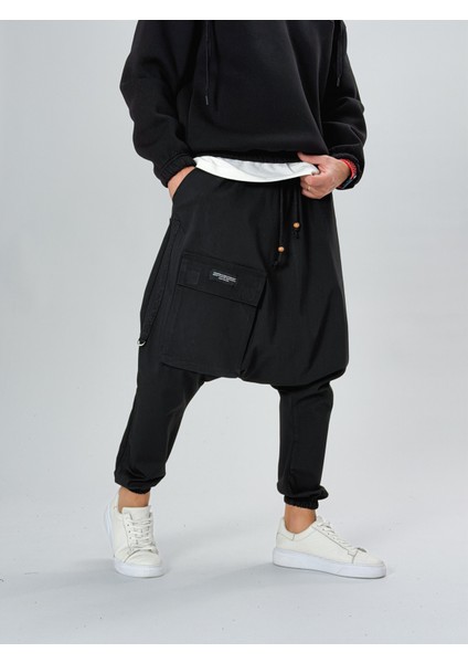 Tasarım Büyük Cepli Erkek Siyah Şalvar COC2557 modelleri