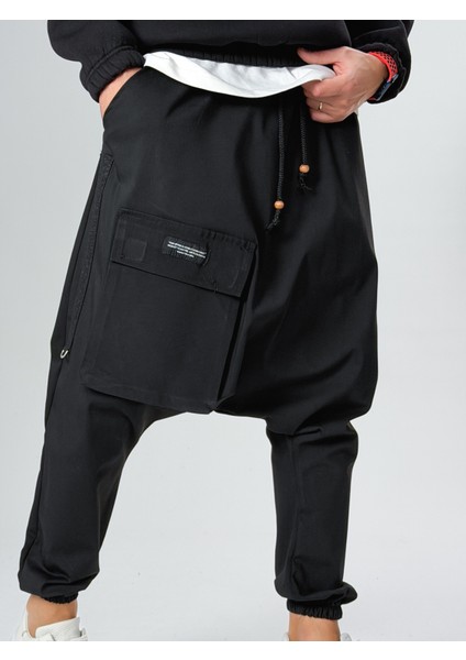 Tasarım Büyük Cepli Erkek Siyah Şalvar COC2557 fırsatları