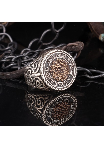 925 Ayar Gümüş Hz Süleyman Mührü Model Yüzük