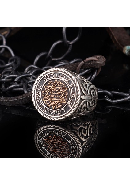 925 Ayar Gümüş Hz Süleyman Mührü Model Yüzük fiyatları