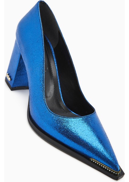 Bonny Mavi Kalın Topuklu Kadın Ayakkabı