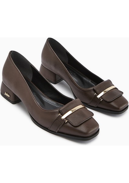 Gresa Kahve Tokalı Kısa Topuklu Kadın Ayakkabı modelleri