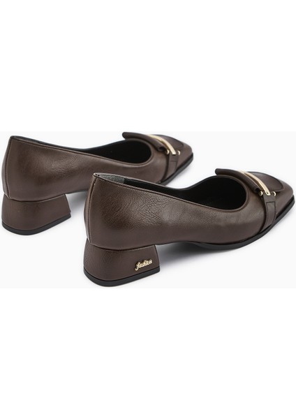 Gresa Kahve Tokalı Kısa Topuklu Kadın Ayakkabı indirimleri