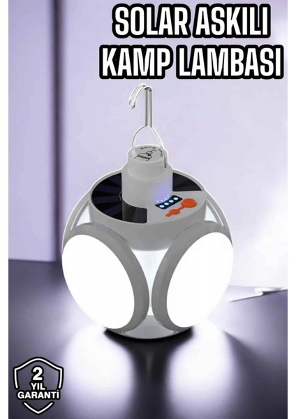 Güneş Enerjili Solar Aydınlatma Kamp Çadır Lambası Şarjlı Ampül LED Şarjlı El Feneri Işıldak