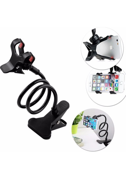 Boyun Telefon Tutucu + Akrobat Telefon Tutucu Spiral Gövdeli Telefon Tutucu - 2li Set M6A7Y9 indirimleri