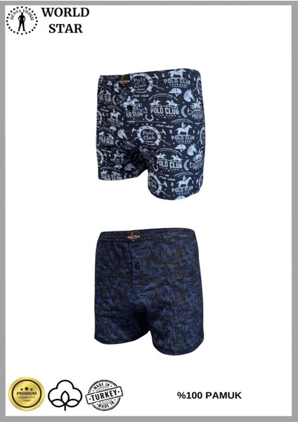 Venüsshopping- 2'li Likralı Pamuklu Renkli Erkek Boxer