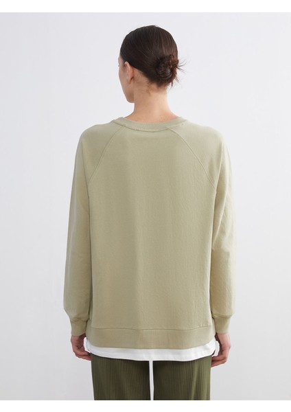 Yeni Sezon Bisiklet Yaka Oversize Kadın Sweatshirt fırsatları