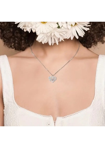 Liya Kalpli 925 Ayar Gümüş Zincir Gümüş Kadın Kolye