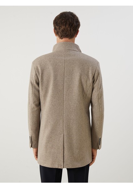 Yeni Sezon Büyük Beden Standart Kalıp Dik Yaka Erkek Kaşe Kaban indirimleri