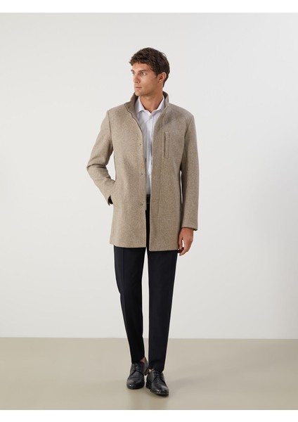 Yeni Sezon Büyük Beden Standart Kalıp Dik Yaka Erkek Kaşe Kaban modelleri