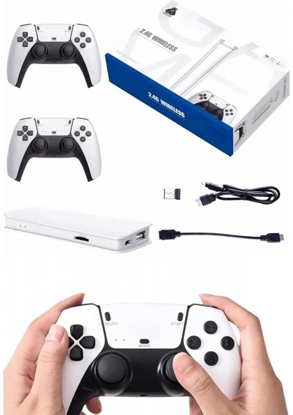 3D Çift Oyun Kollu 4K Hd Ekran Nostaljik 20.000 Oyunlu Beyaz Game Box fırsatları