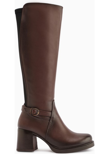 Gerti Kahve Topuklu Kadın Çizme