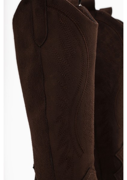 Hero Kahve Süet Nakışlı Kovboy Çizme fırsatları