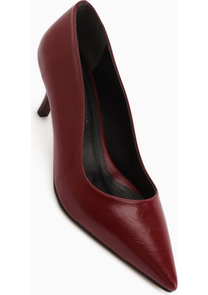 Flora Bordo Stiletto Kadın Topuklu Ayakkabı