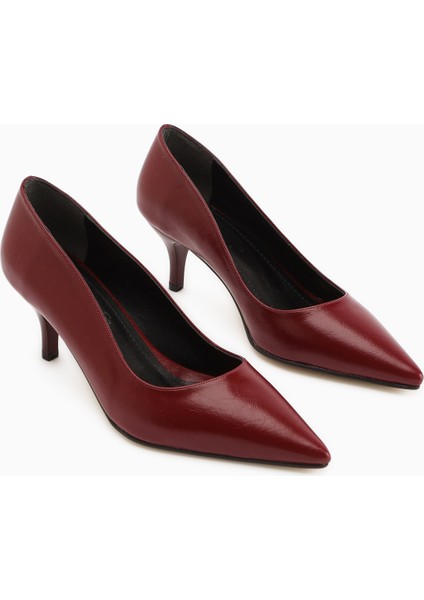 Flora Bordo Stiletto Kadın Topuklu Ayakkabı modelleri