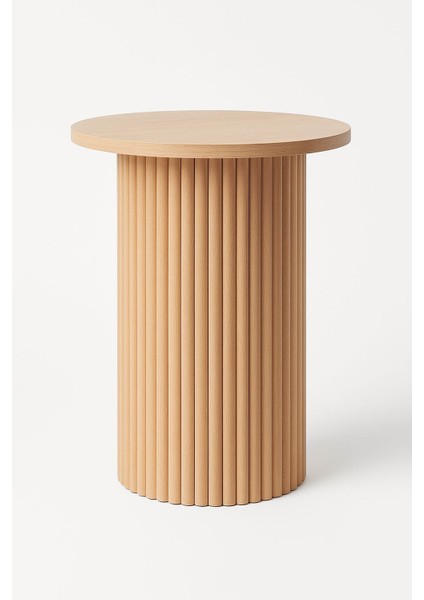 Doğal Ahşap Flotalı Silindir Masa Ayağı / Sehpa Ayağı