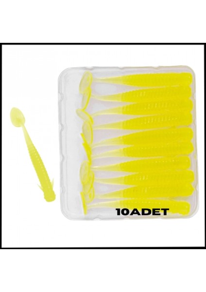 Uyguna-Yakala 1g 50MM -10 Adet silikon Kurt Yem - Karides Kokulu- Fluo YEŞIL-1015-FLU