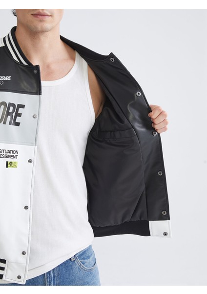 Yeni Sezon Rahat Kalıp Kolej Yaka Logolu Erkek Mont fırsatları