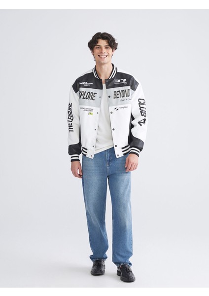 Yeni Sezon Rahat Kalıp Kolej Yaka Logolu Erkek Mont fiyatları