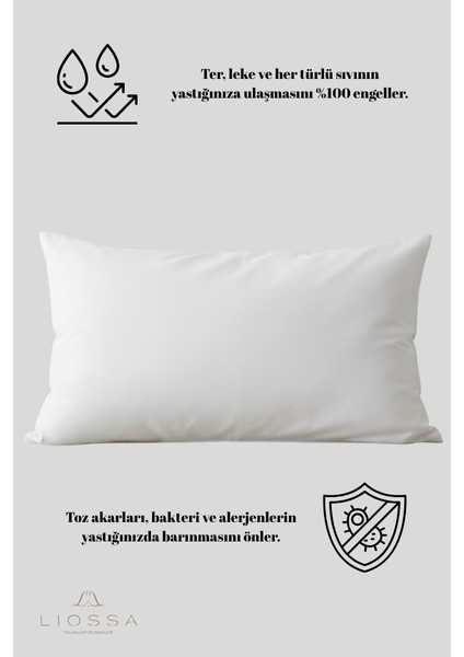 Premium | 2'li Su Geçirmez Pamuklu Yastık Koruyucu | 50X70 | Fermuarlı | Hipoalerjenik fiyatları