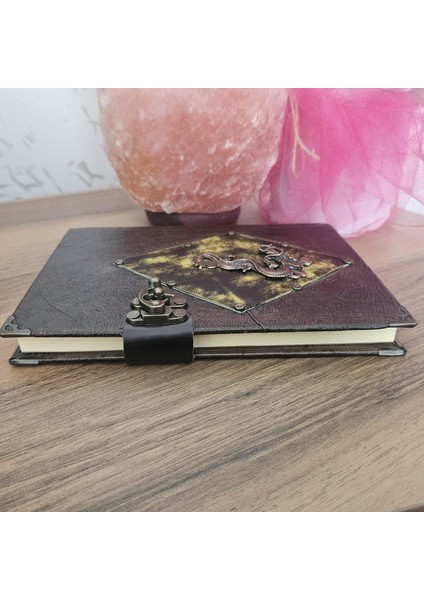 Hakiki Deri Italyan Baskili Özel Ejderha Desen El Yapımı Defter fırsatları