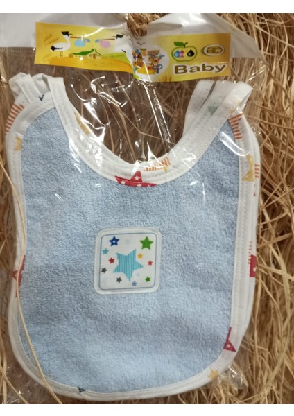 3’lü Bebek Mama Önlüğü Seti – Mavi Yıldız Desenli fiyatları