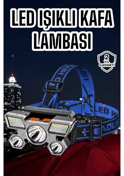 Ultra Güçlü LED Işık Şarjlı Kafa Lambası Balıkçı Lambası Kafa Feneri
