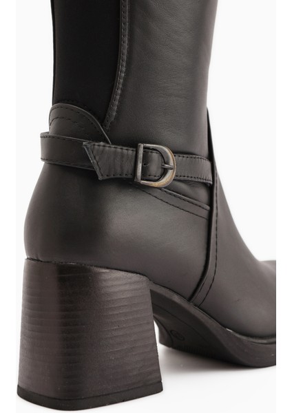 Gerti Siyah Topuklu Kadın Çizme modelleri