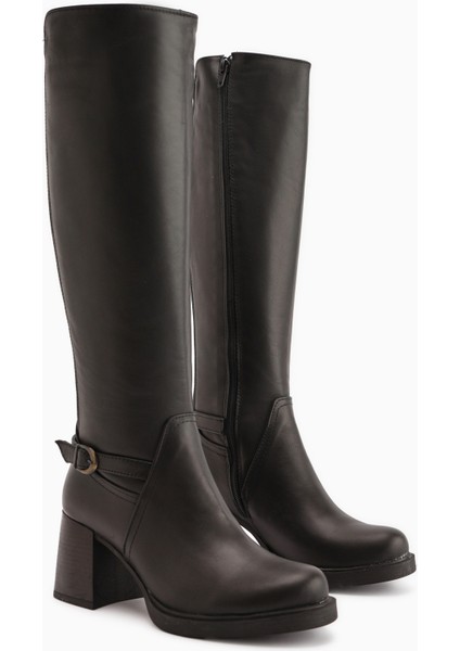 Gerti Siyah Topuklu Kadın Çizme fırsatları