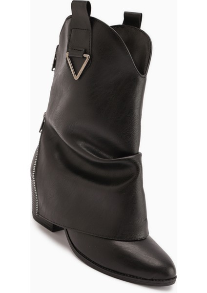 Peggy Siyah Kadın Topuklu Western Çizme