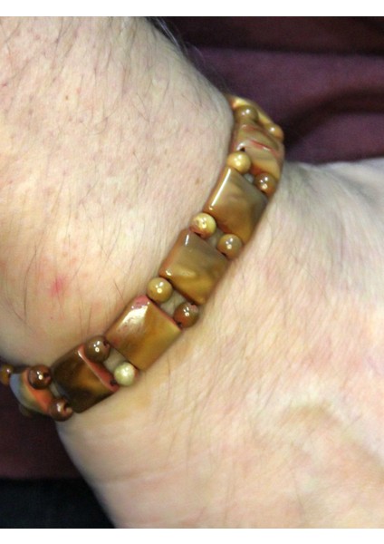 Doğal Kuka Ağacı Erkek Asansörlü Ayarlanabilir Bileklik EUB116