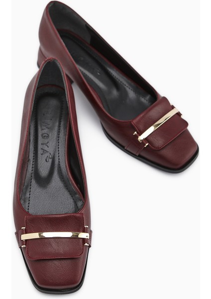 Gresa Bordo Tokalı Kısa Topuklu Kadın Ayakkabı fırsatları