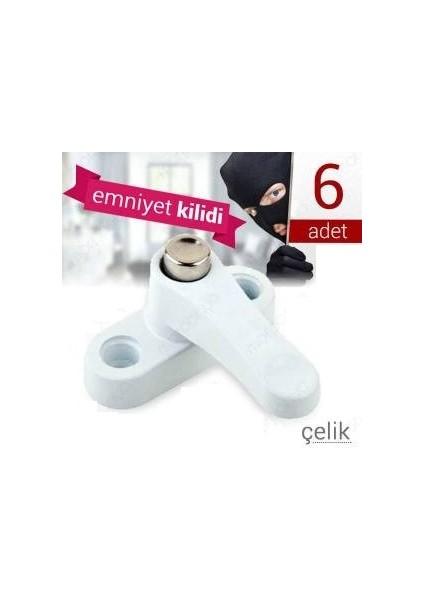 6 Adet Pvc Kapı Pencere Emniyet Kilidi Çelik + 2 Adet Geçmeli Çocuk Koruma Kilidi - 2li Set Y2Q2Q7 fiyatları