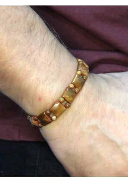 Doğal Kuka Ağacı Erkek Asansörlü Ayarlanabilir Bileklik EUB116 modelleri