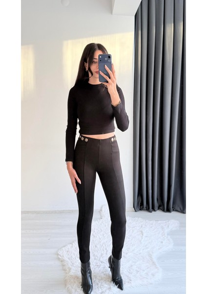 Frecans Gold Düğme Detaylı Toparlayıcı Tayt indirimleri