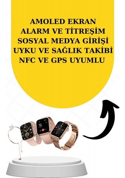 Bileklikli Amoled Ekran Akıllı Saat ve Dijital Göstergeli Kablosuz Bluetooth Kulaklık Anc/ Enc fiyatları