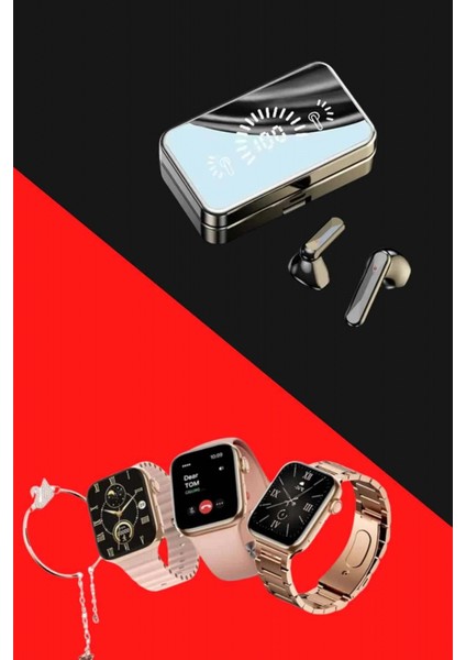 Bileklikli Amoled Ekran Akıllı Saat ve Dijital Göstergeli Kablosuz Bluetooth Kulaklık Anc/ Enc indirimleri