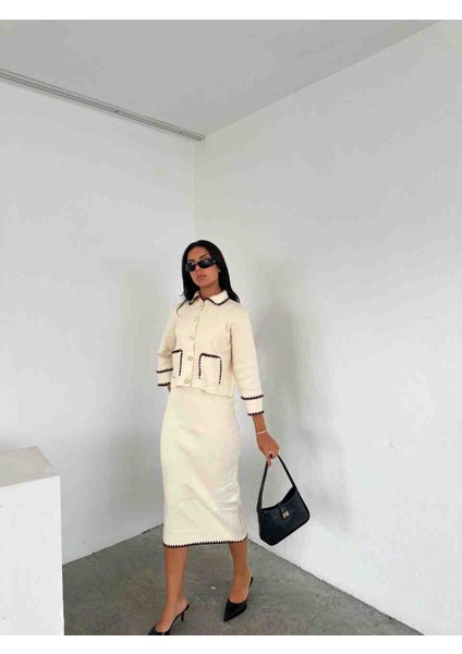 Çoban Dikişi Detaylı Etek Ceket Takım modelleri